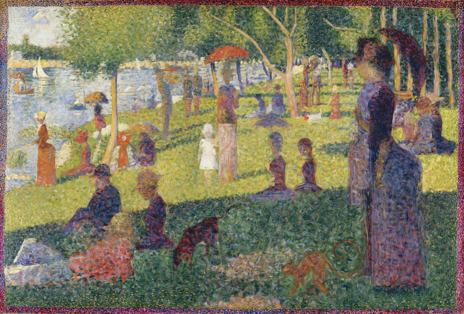 A Sunday Afternoon on the Island of La Grande Jatte or Un dimanche après-midi à l'Île de la Grande Jatte, Georges Seurat, Oil on canvas, 1884–1886 