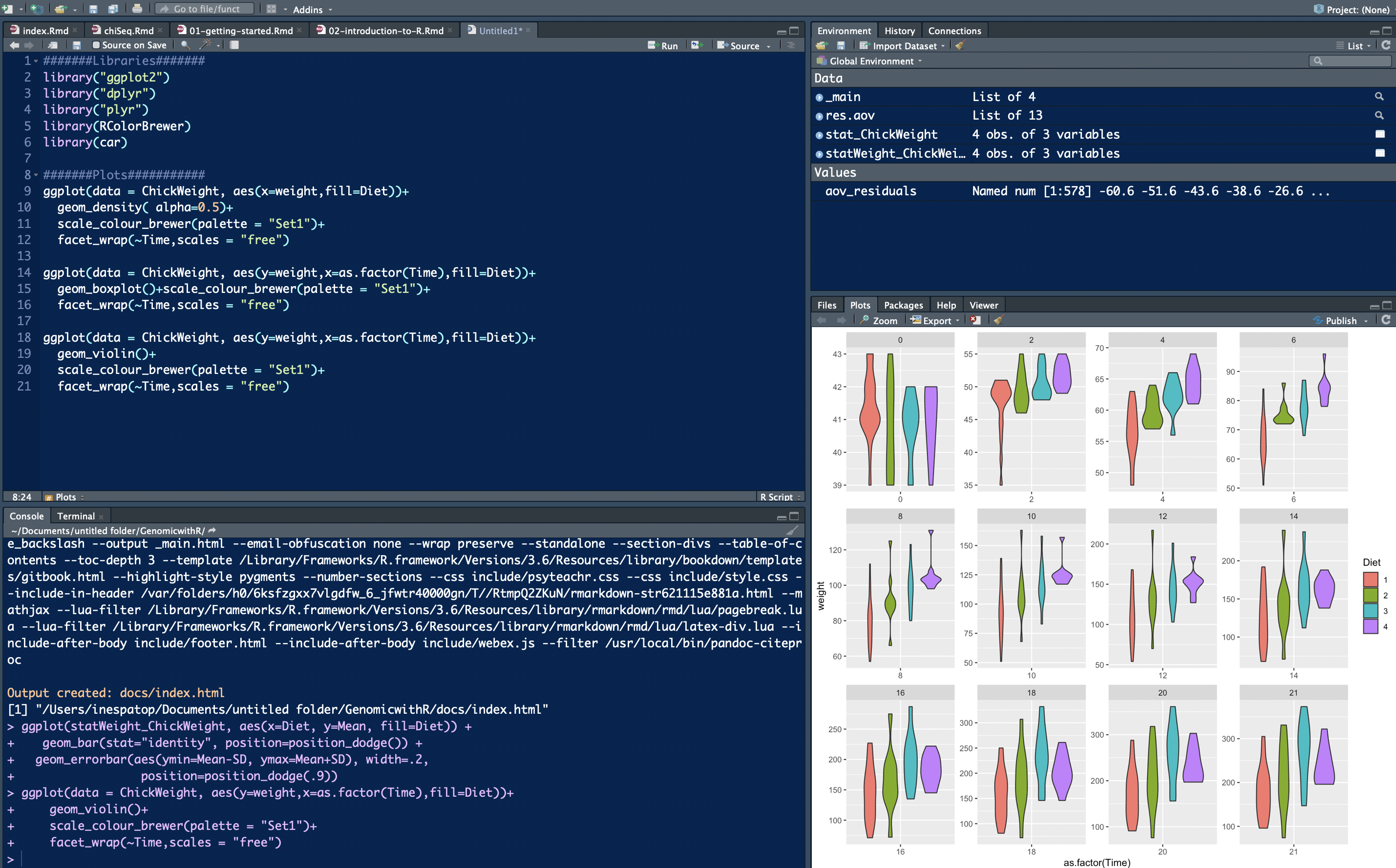 Regular RStudio setup.